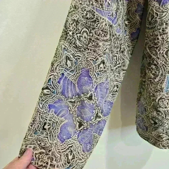 Analogy Woman Button-up Tapestry Lightweight Textured Jacket Size 1X - Picture 5 of 8